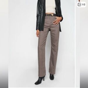 Reformation Wilder High Rise Jeans - Pinstripe Cacao